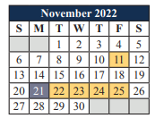 District School Academic Calendar for Mary L Cabaniss Elementary for November 2022