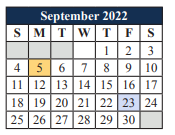 District School Academic Calendar for Mary Lillard Intermediate School for September 2022