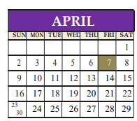 District School Academic Calendar for Marble Falls Middle School for April 2023