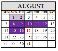 District School Academic Calendar for Spicewood El for August 2022