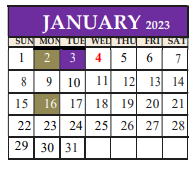 District School Academic Calendar for Marble Falls High School for January 2023
