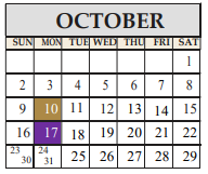 District School Academic Calendar for Marble Falls El for October 2022