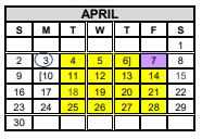 District School Academic Calendar for Michael E Fossum Middle School for April 2023