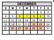 District School Academic Calendar for De Leon Middle School for December 2022