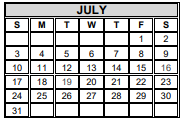 District School Academic Calendar for Brown Middle School for July 2022