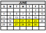 District School Academic Calendar for Michael E Fossum Middle School for June 2023