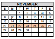 District School Academic Calendar for Mcallen High School for November 2022