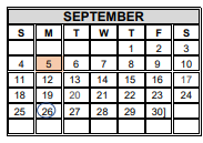 District School Academic Calendar for Instr/guid Center for September 2022