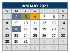 District School Academic Calendar for Arthur H Mcneil Elementary School for January 2023