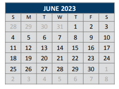 District School Academic Calendar for Earl & Lottie Wolford Elementary for June 2023