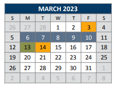 District School Academic Calendar for Roy Lee Walker Elementary for March 2023