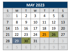 District School Academic Calendar for Serenity High for May 2023