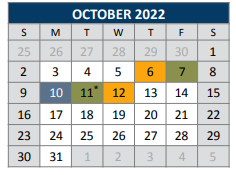 District School Academic Calendar for Webb Elementary for October 2022