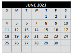District School Academic Calendar for Bexar County Juvenile Justice Acad for June 2023