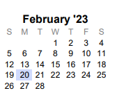 District School Academic Calendar for Melissa Middle School for February 2023