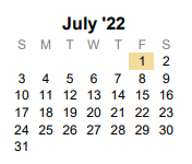 District School Academic Calendar for Collin Co J J A E P for July 2022