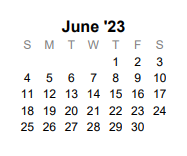 District School Academic Calendar for Melissa Ridge Elementary for June 2023