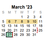 District School Academic Calendar for Melissa Ridge Elementary for March 2023