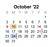 District School Academic Calendar for Melissa Ridge Elementary for October 2022