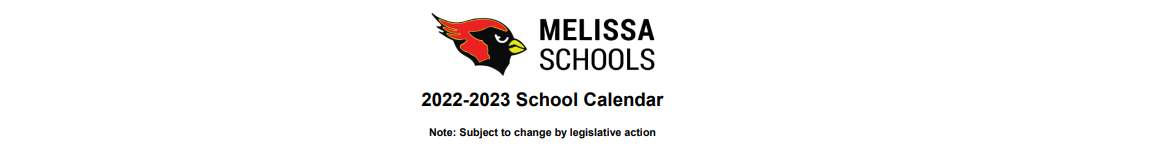 District School Academic Calendar for Melissa Middle School