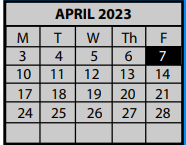 District School Academic Calendar for Cordova Elementary School for April 2023