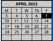 District School Academic Calendar for Hickory Ridge Elementary School for April 2023