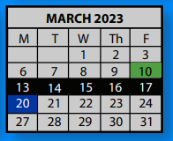 District School Academic Calendar for Trezevant High School for March 2023