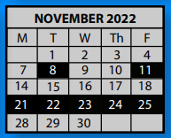 District School Academic Calendar for Raleigh - Bartlett Meadows School for November 2022