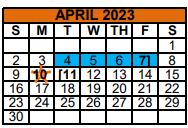 District School Academic Calendar for Jjaep-southwest Key Program for April 2023