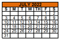 District School Academic Calendar for Mercedes Early Childhood Center for July 2022