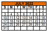 District School Academic Calendar for Ruben Hinojosa Elementary for July 2022