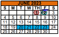 District School Academic Calendar for Jjaep-southwest Key Program for June 2023