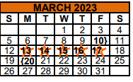District School Academic Calendar for Jjaep-southwest Key Program for March 2023