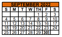 District School Academic Calendar for Jjaep-southwest Key Program for September 2022