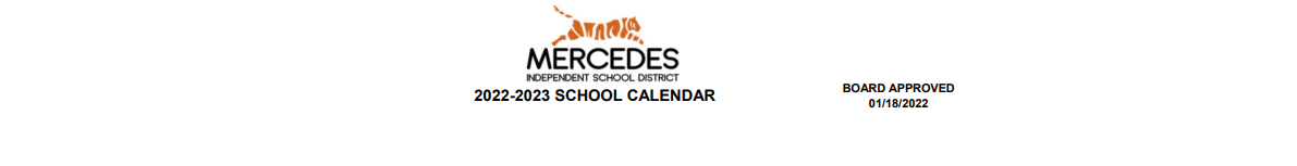 District School Academic Calendar for Mercedes Early Childhood Center