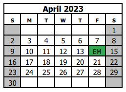 District School Academic Calendar for Mesa View Elementary School for April 2023