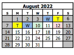 District School Academic Calendar for R-5 High School for August 2022