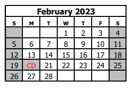 District School Academic Calendar for Tope Elementary School for February 2023
