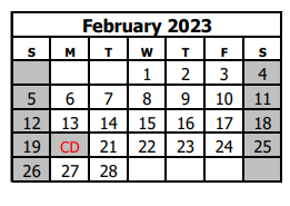 District School Academic Calendar for Mesa View Elementary School for February 2023