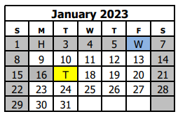 District School Academic Calendar for R-5 High School for January 2023