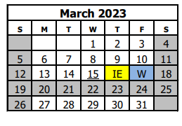 District School Academic Calendar for Shelledy Elementary School for March 2023