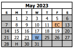 District School Academic Calendar for Clifton Elementary School for May 2023