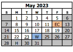 District School Academic Calendar for West Middle School for May 2023