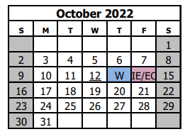 District School Academic Calendar for R-5 High School for October 2022