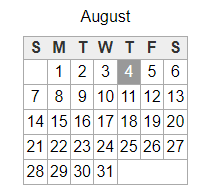 District School Academic Calendar for Taft Elementary School for August 2022