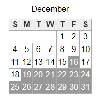 District School Academic Calendar for Bush Elementary for December 2022