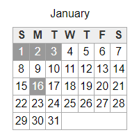 District School Academic Calendar for Ishikawa Elementary School for January 2023