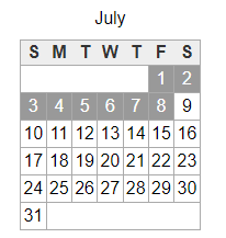 District School Academic Calendar for Stapley Junior High School for July 2022