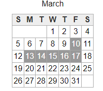 District School Academic Calendar for Mesa High School for March 2023