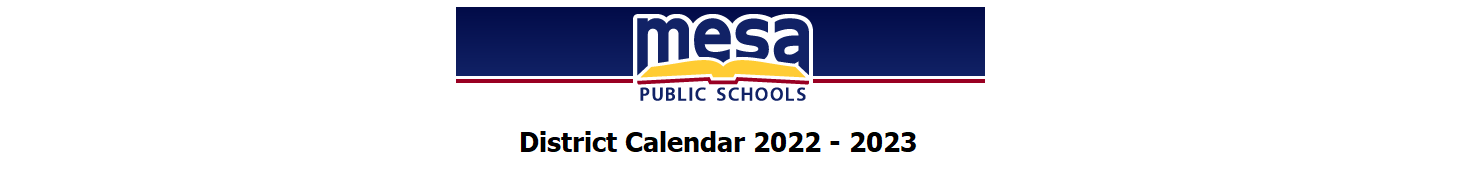 District School Academic Calendar for Mesa High School